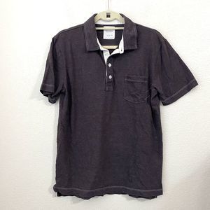Billy Reid Shirt Mens Size Large Polo Short Sleeve Brown